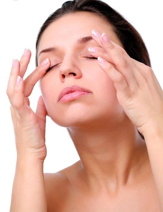 massage the skin around the eyes for rejuvenation